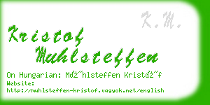 kristof muhlsteffen business card